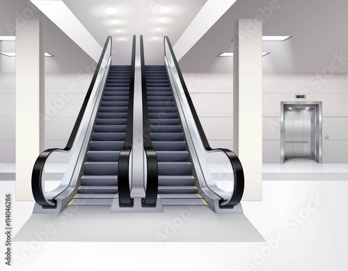 Escalator Interior Realistic Concept