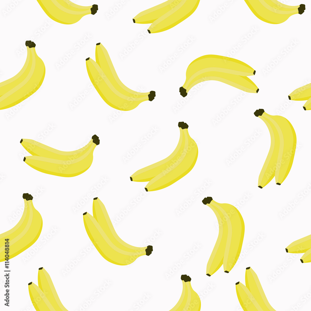 Seamless pattern with bananas. Bananas on a white background. Vector illustration.