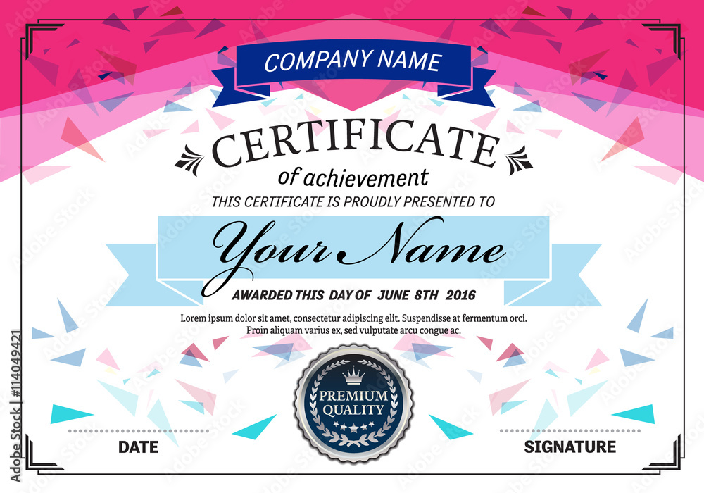 Fototapeta premium Certificate Diploma vector illustration template design