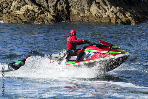 lifeguards in jet ski in rescue training