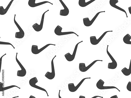 Smoking pipe seamless pattern. Seamless pattern with smoking tube. Vector.