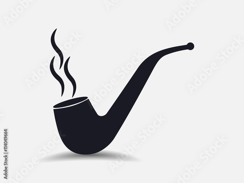 Smoking pipe. Isolated on white background. Smoking tube. Vector illustration.