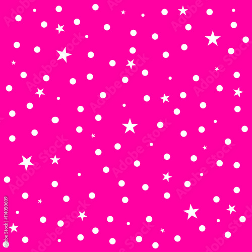 Star Polka Dot Pink Backgro...