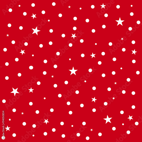 Star Polka Dot Red Backgrou...