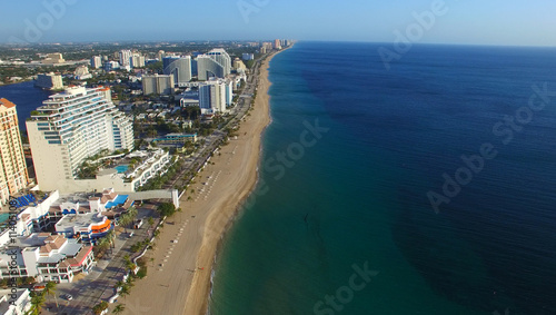 FORT LAUDERDALE - FEBRUARY 25, 2016: City aerial skyline on a su