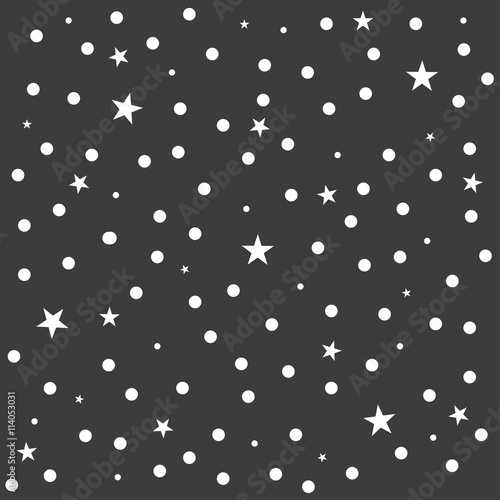 Star Polka Dot Dark Gray Background Vector Illustration