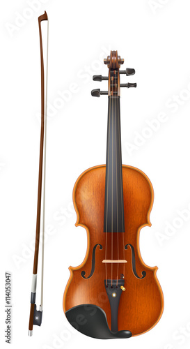 violin and a bow vector