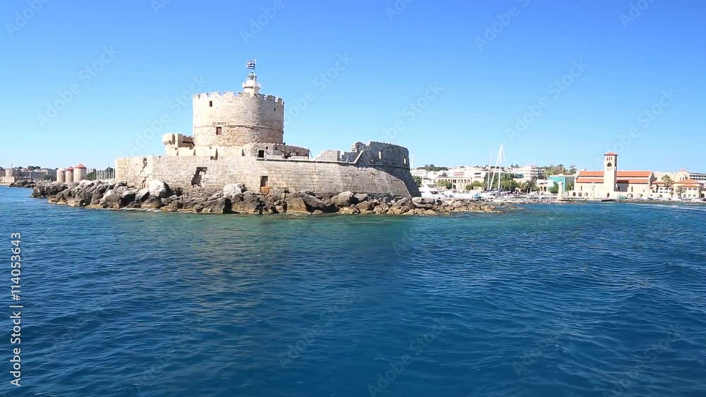 ancient Tower and Fort of Saint Nicholas in Rhodes, Greece ancient Tower and Fort of Saint Nicholas in Rhodes, Greece
