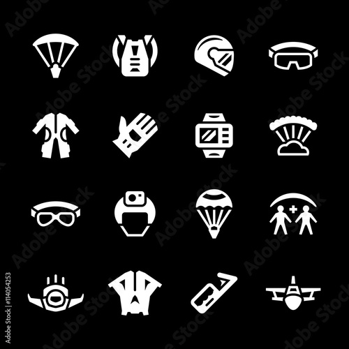 Set icons of parachute