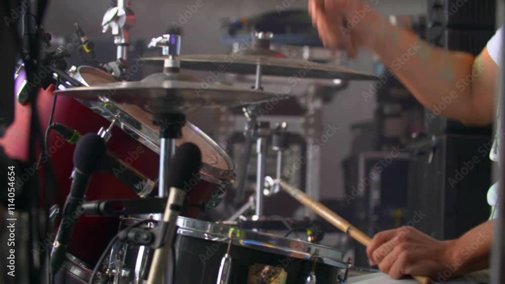 drummer playing music on the concert drummer playing music on the concert