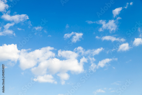 Blue sky and white altocumulus clouds photo