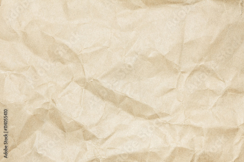 Brown paper sheet. Closeup recycled crumpled brown paper texture. Recycled crumpled brown paper background with copy space for text or image.