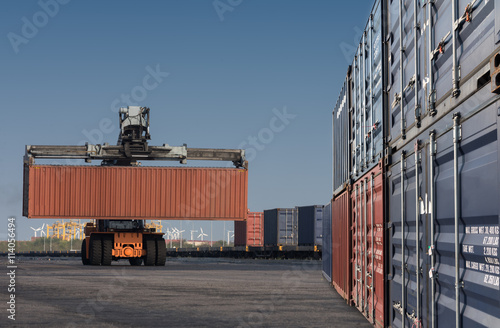 forklift handling container box