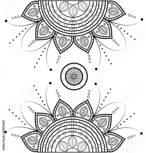 Black and white mandala vector for coloring, mandala in bianco e nero vettoriale da colorare