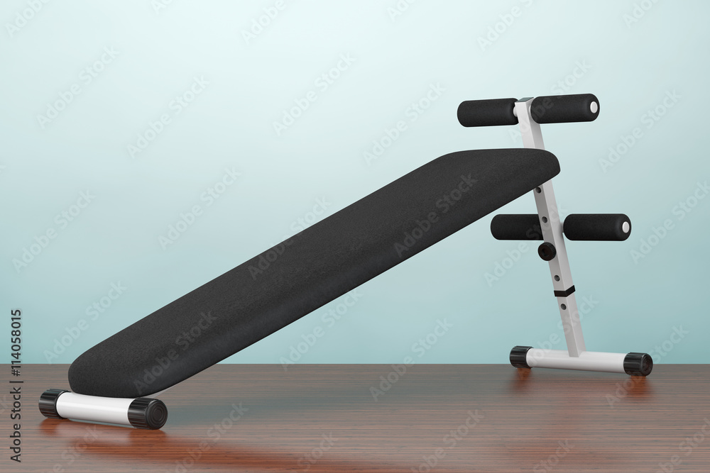 Old Style Photo. Exercise bench. Gym Equipment. 3d Rendering Old Style Photo. Exercise bench. Gym Equipment. 3d Rendering
