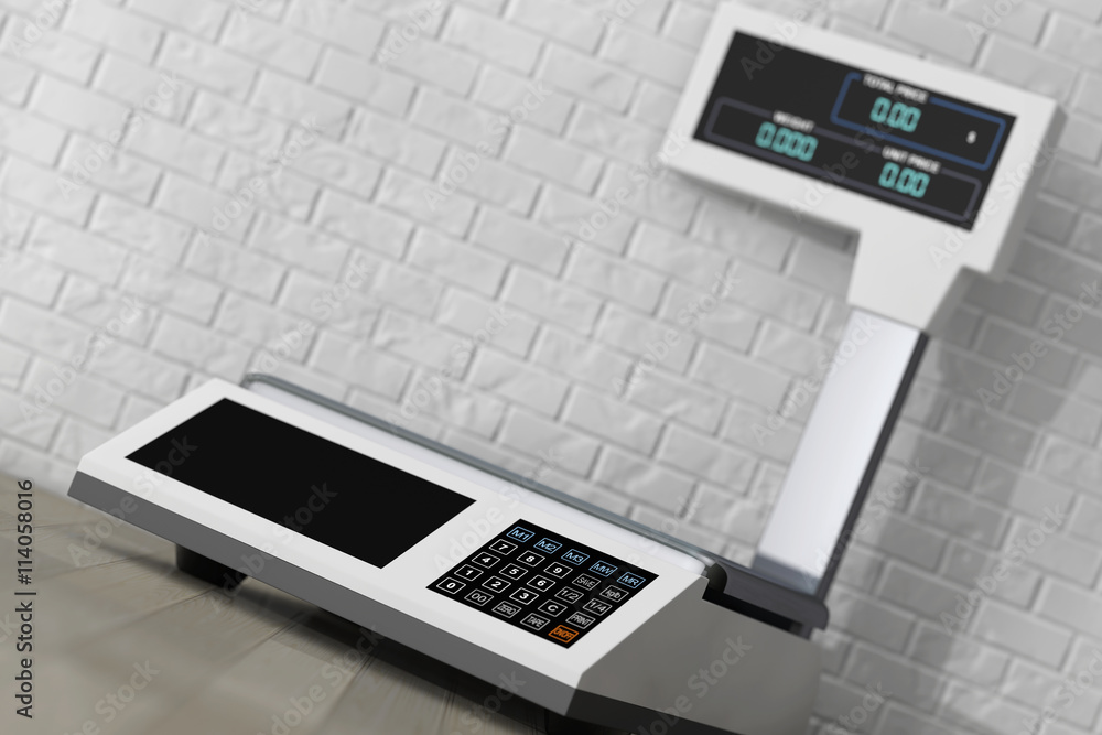 Electronic Scales for weighing Food. 3d Rendering Electronic Scales for weighing Food. 3d Rendering
