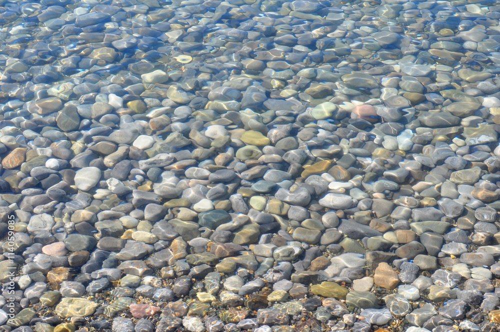 Natural Background, Stones Texture under a Transparent Sea Water Natural Background, Stones Texture under a Transparent Sea Water