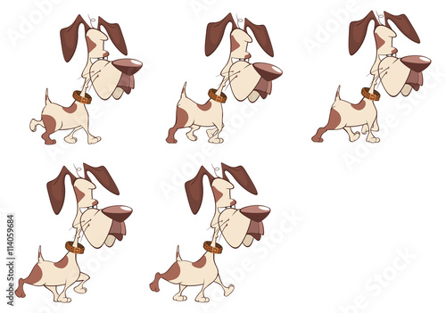 Cartoon Character Cute Hunting Dog for a Computer Game