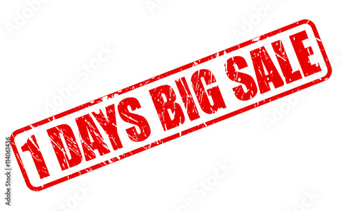 1 day big sale red stamp text