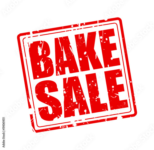 BAKE SALE RED STAMP TEXT