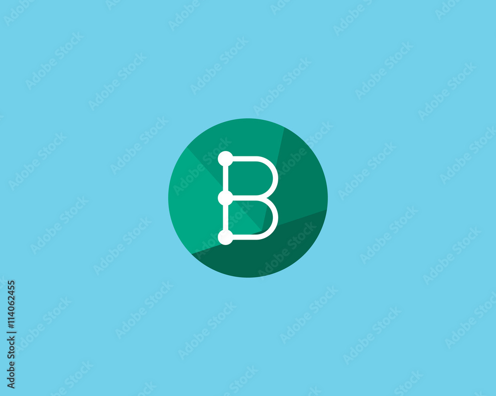 Abstract letter B logo design template. Dot, line, color creative sign. Universal vector icon. Abstract letter B logo design template. Dot, line, color creative sign. Universal vector icon.