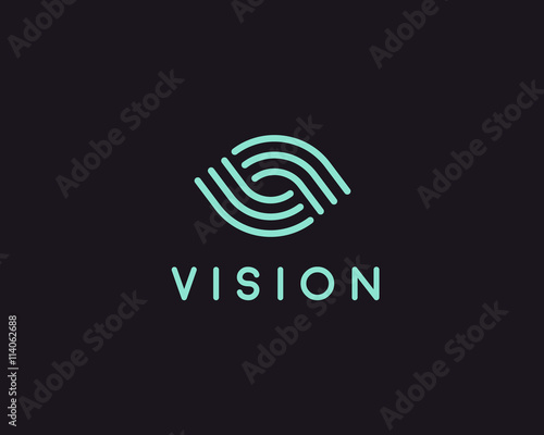 Eye logo symbol design. Creative camera media icon. Global vision logotype. Photo video control sign.