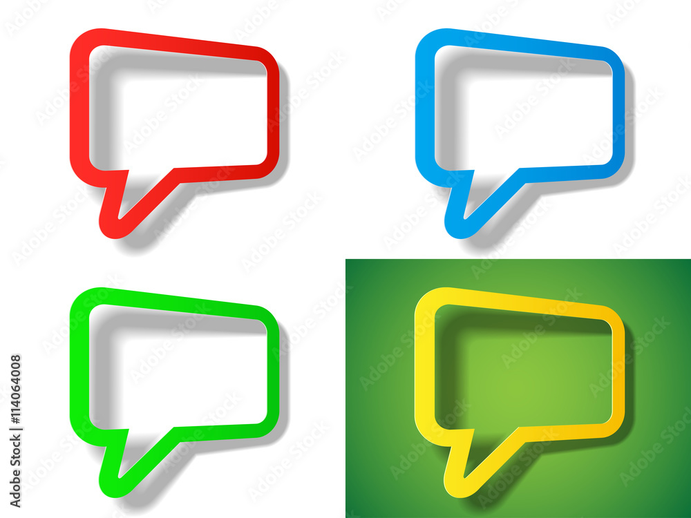 set of four colored text frames with shadow set of four colored text frames with shadow
