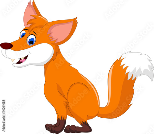 cute fox cartoon posing