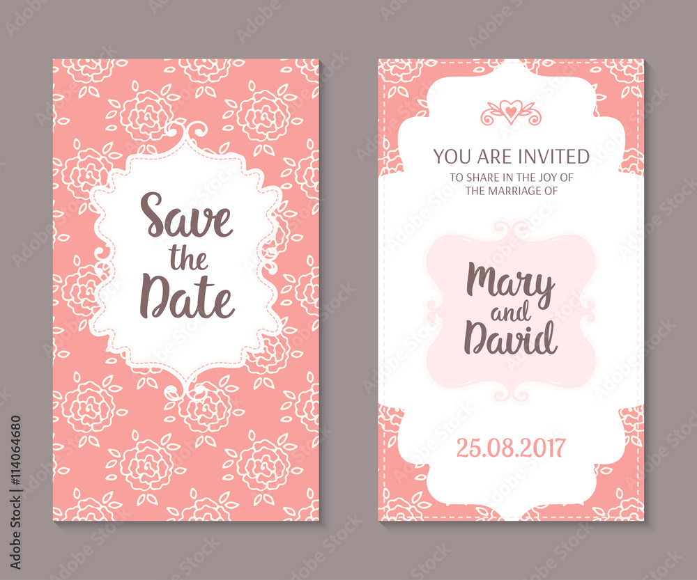 Romantic vector cards template Romantic vector cards template