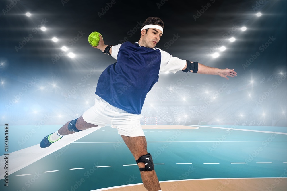 Composite image of sportsman throwing a ball Composite image of sportsman throwing a ball