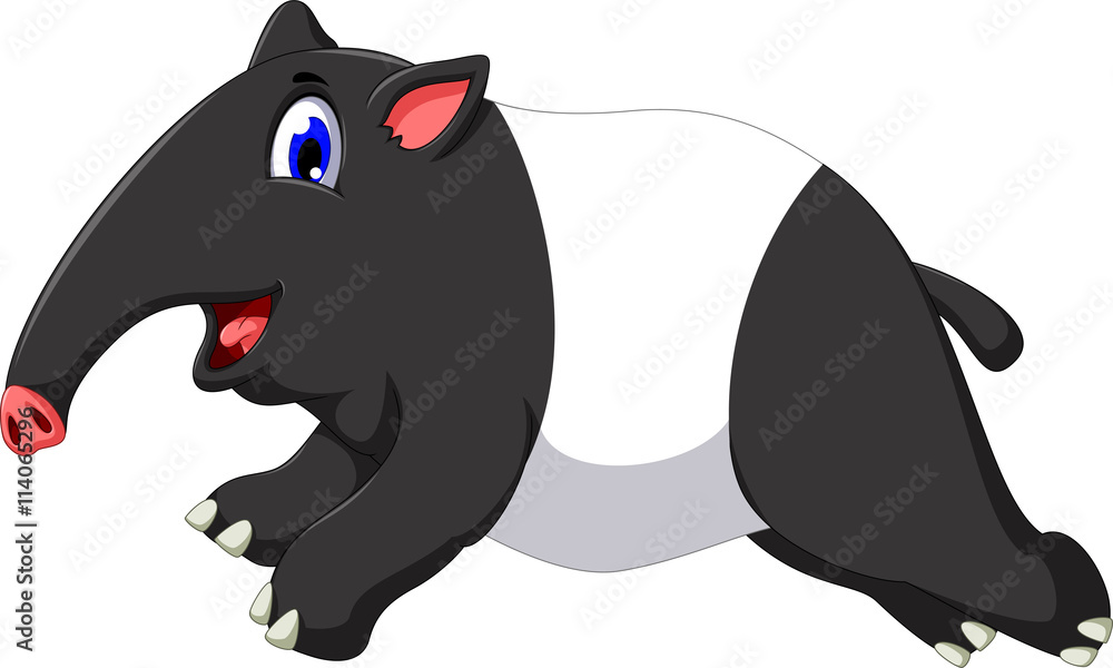 Fototapeta premium cute tapir cartoon running
