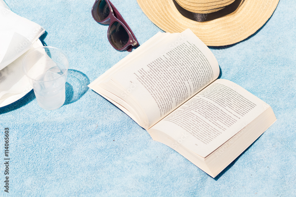 Fototapeta premium A relaxed day on the beach with a book 