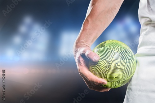 Sportsman holding a ball