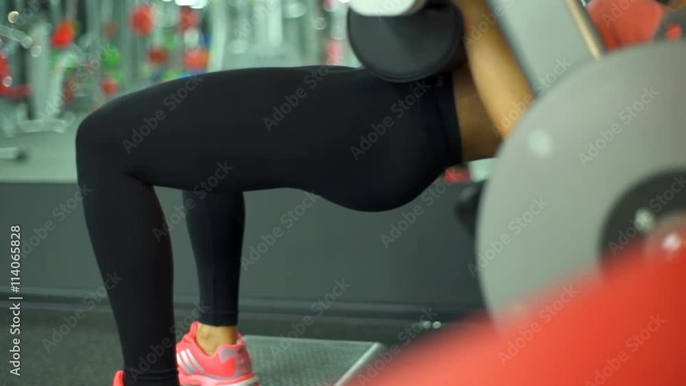 close up female training buttocks at the gym slow motion