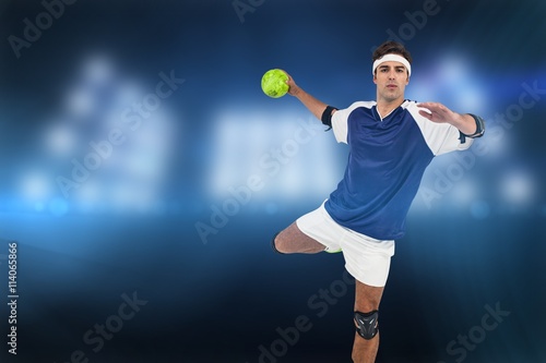 Portrait of sportsman throwing a ball © vectorfusionart