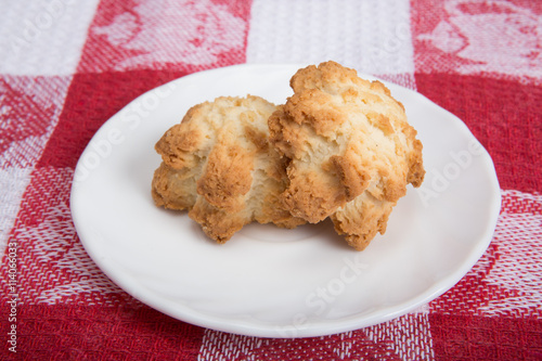 Oatmeal cookies on a white plate