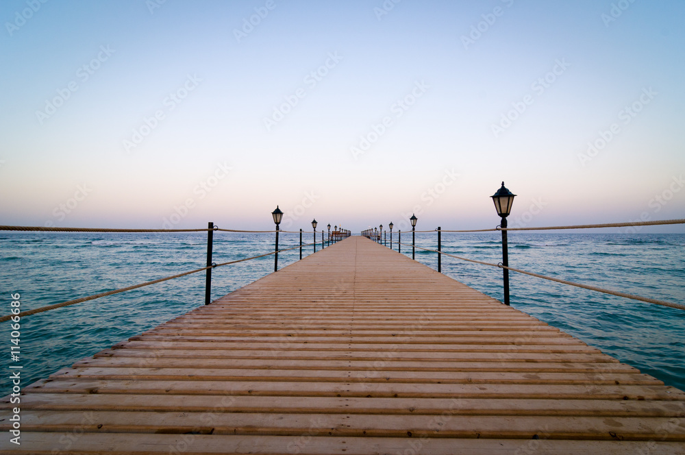 Tranquil wooden pier