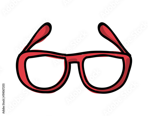 glasses  drawing isolated icon design