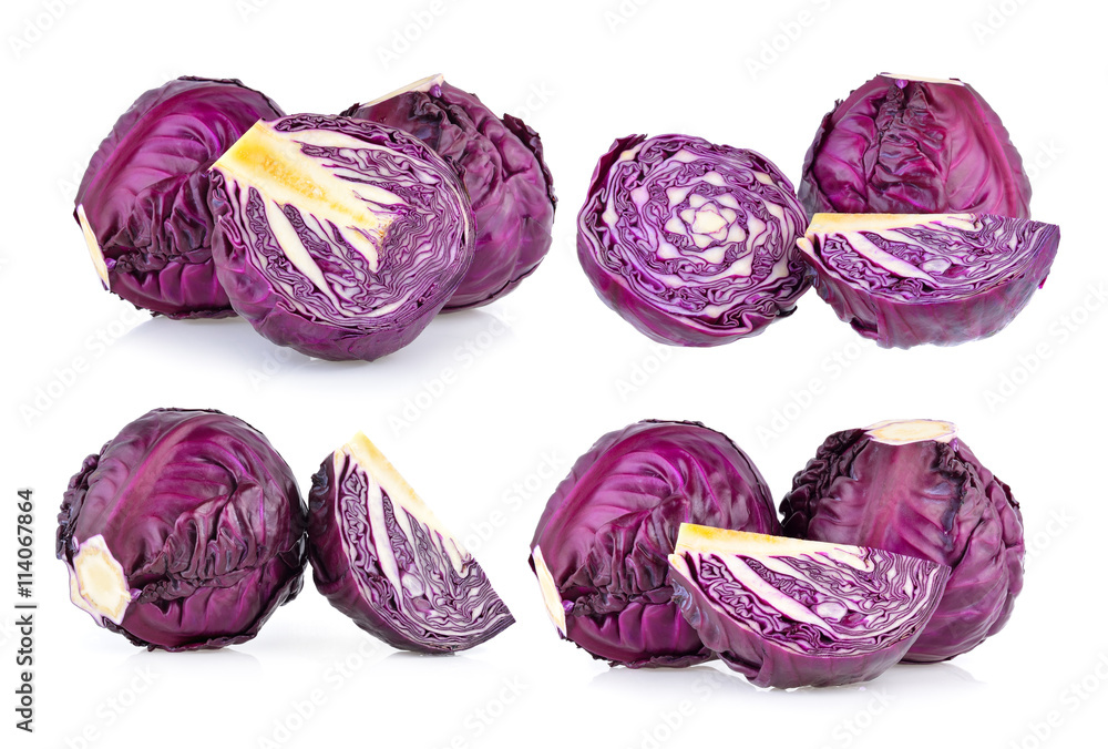 Purple cabbage isolated on white background Purple cabbage isolated on white background