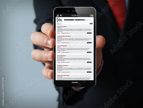 job search businessman smartphone