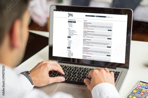 Obraz na plátne businessman working with computer job search