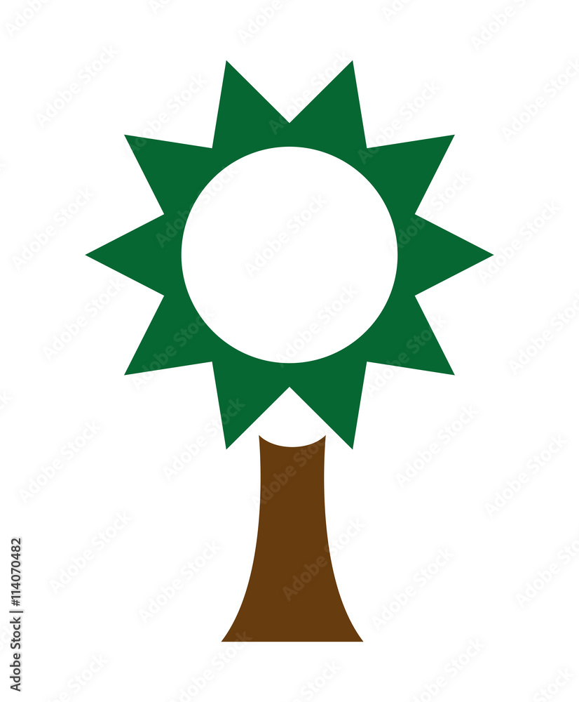 ecological tree with sun isolated icon design ecological tree with sun isolated icon design