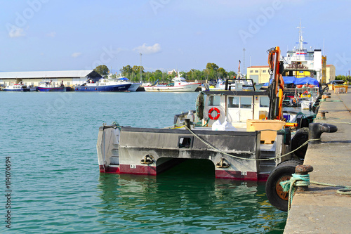 embarcaciones de pesca fondeadas en el puerto de burriana castellon valencia photo