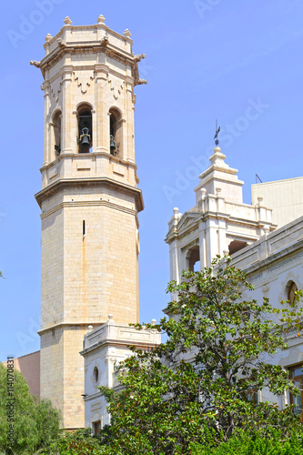 torreon campanario de la iglesia catolica en Burriana Castellon Valencia photo