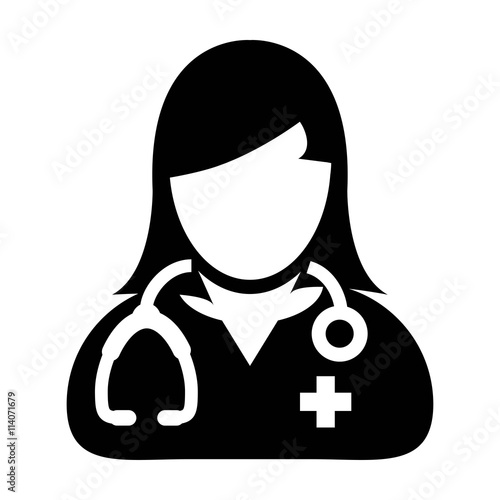 Woman Doctor Icon - Physician, Medical, Healthcare, MD Icon in Glyph Vector illustration