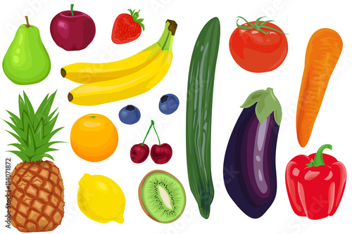 Obst und Gemüse  - Vector