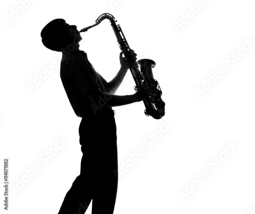 portrait of a young artist with a sax