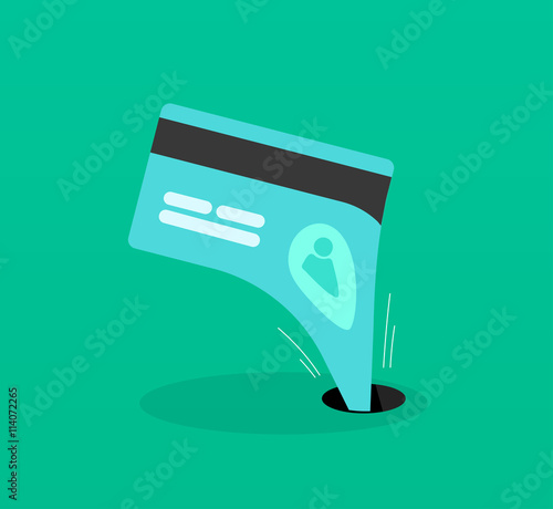 Abstract identity theft, money outflow, fraud theft protection, phishing, leakage information, economic crisis poster, financial bankruptcy flat icon modern design, vector illustration isolated