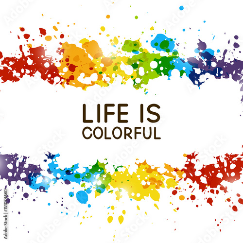 Abstract background with rainbow paint splashes 