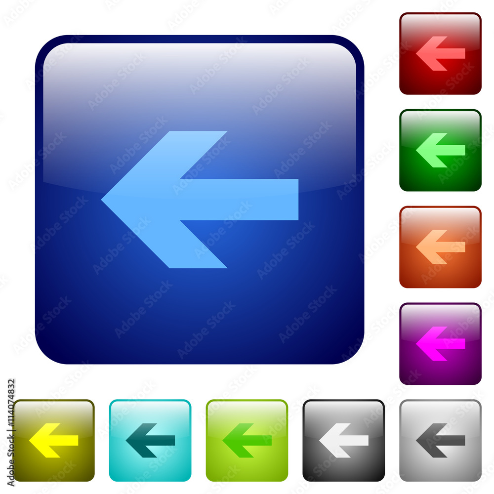 Color left arrow square buttons Color left arrow square buttons